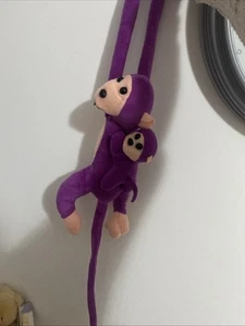 22” Long Purple Noisy Monkey Soft Plush Toy With Fastening Paws For Hanging E1 - Picture 1 of 7