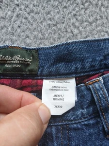 Eddie Bauer Herren Jeans Fleece gefüttert Denim Blau 36x30 Straight Fit - Bild 1 von 12