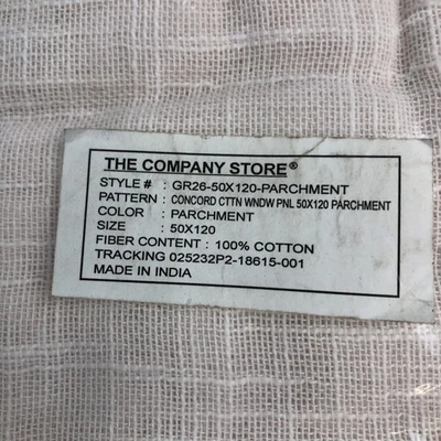 The Company Store Concord Cotton Curtain Drape Panel 50 X 120 Parchment-1 Panel - Image 1 of 4