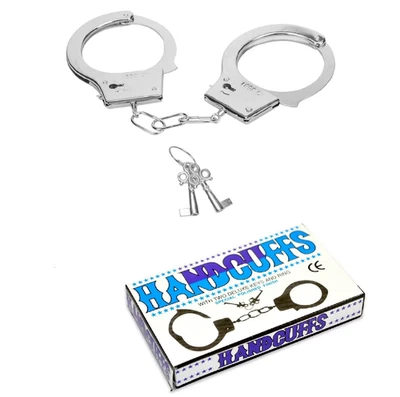 Police Roleplay Handcuffs Metal Fancy Dress Kids Party Children Pretend Prop UK