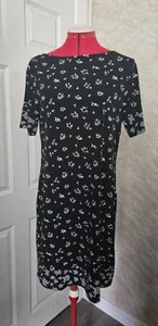 NEW Michael Kors Shirt Dress Black White Floral. Size Medium - Picture 1 of 12