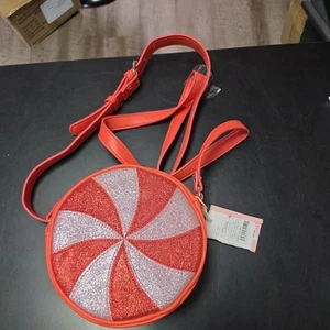 2021 Christmas Bag Mad Love Crossbody Bag NWT Pink Red Candy Cane Peppermint - Picture 1 of 4