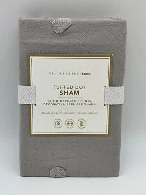 Pottery Barn Teen Tufted Dot Sham estándar gris #G536 Foto 1 de 4