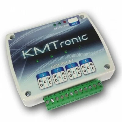 KMTronic USB Relay Controller - Four Channel with Clips for DIN Mount Rail - Image 1 of 2