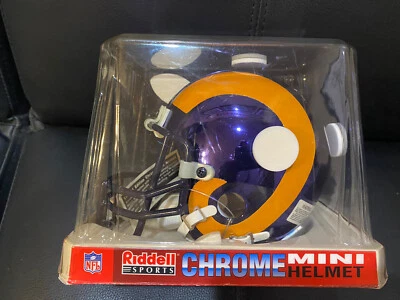 Mini Casco Riddell Cromo St. Louis Rams Ganadores del Super Bowl Edición Limitada/2000 Foto 1 de 4