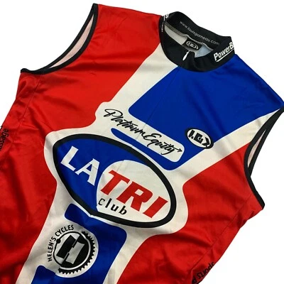 Camiseta deportiva de ciclismo Louis Garneau para hombre 1/2 cremallera S/S roja/blanca/azul • grande Foto 1 de 4