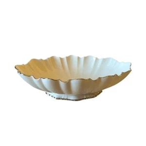 Lenox Vintage Porcelain Scalloped Bowl Candy Dish With Silver Trim Made In USA - Picture 1 of 4
