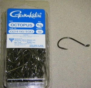 GAMAKATSU BIG GAME FISHING OCTOPUS HOOKS 100 PK SIZE 6/0 STOCK #02416-100 NSB - Picture 1 of 1