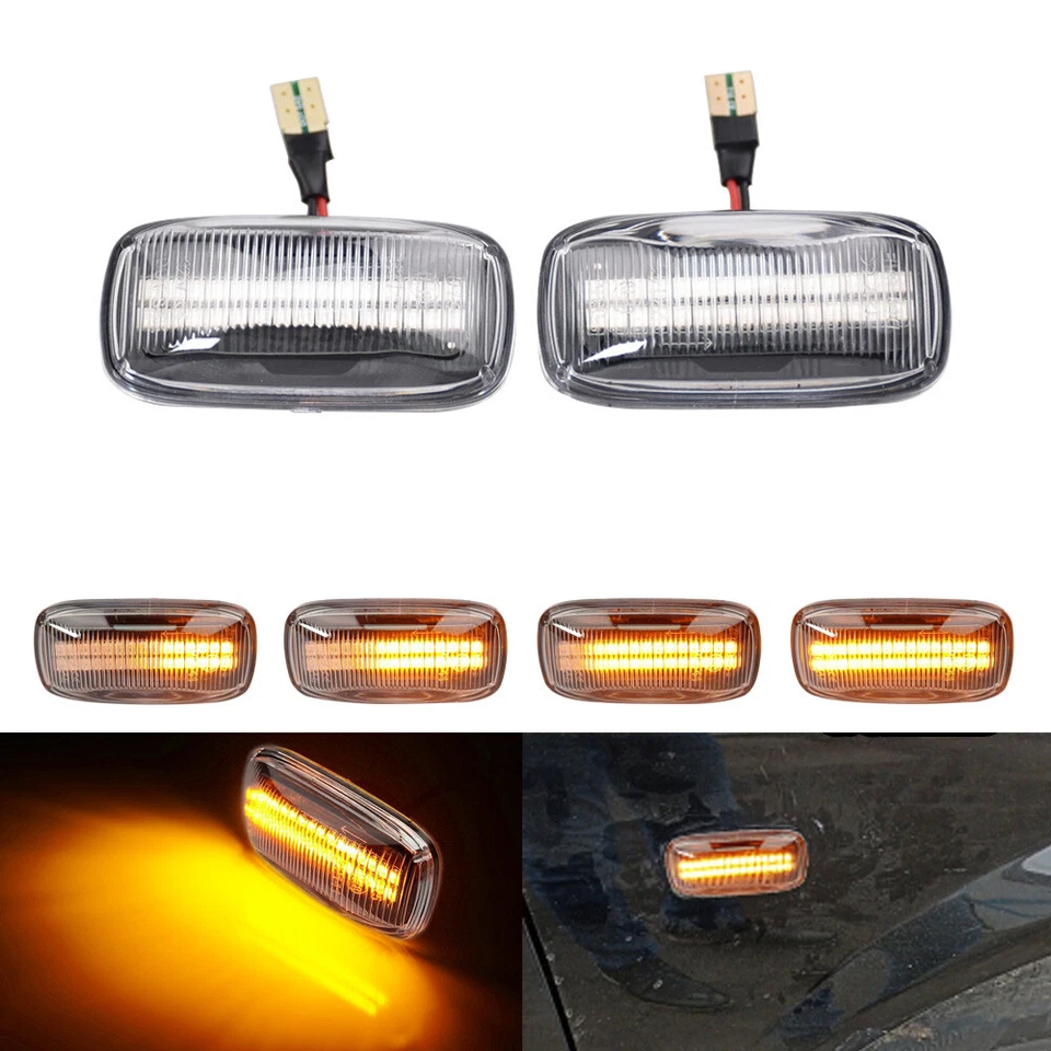 Luz de señalización lateral dinámica LED transparente para Nissan Máxima 1995 1996 1997 1998-2000 Foto 1 de 4