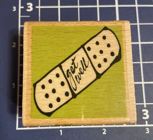 Vap! Scrap Rubber Stamp-Get Well Band Aid-Phrase-Card Making-Crafts-New-Greeting - Picture 1 of 2