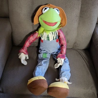 Big Kermit Frog Scarecrow Plush Doll Muppets Wizard of Oz Poseable Nanco 28 inch - Image 1 of 4