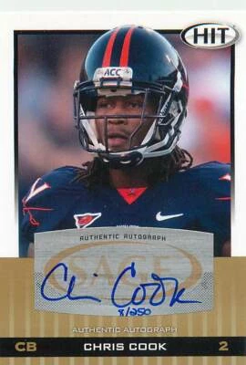 2010 SAGE HIT Autographs Gold #A41 Chris Cook #'d 8/250 - Image 1 of 2