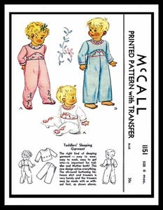 Prenda para dormir McCall 1151 niño unisex niño niña niños pequeños patrón de PJ 6 mth - Imagen 1 de 4