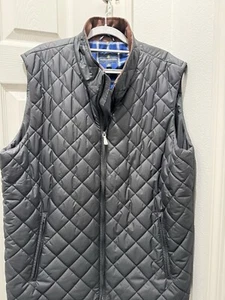 BROOKS BROTHERS quilted vest jacket deep black corduroy collar sz xl mens - Picture 1 of 4