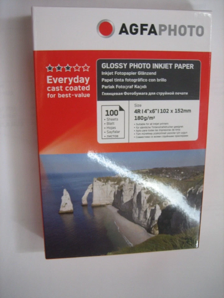 Agfa Photo Inkjet Paper 10x15 cm A6 / 100 Sheets 180g Glossy Paper - Image 1 of 4