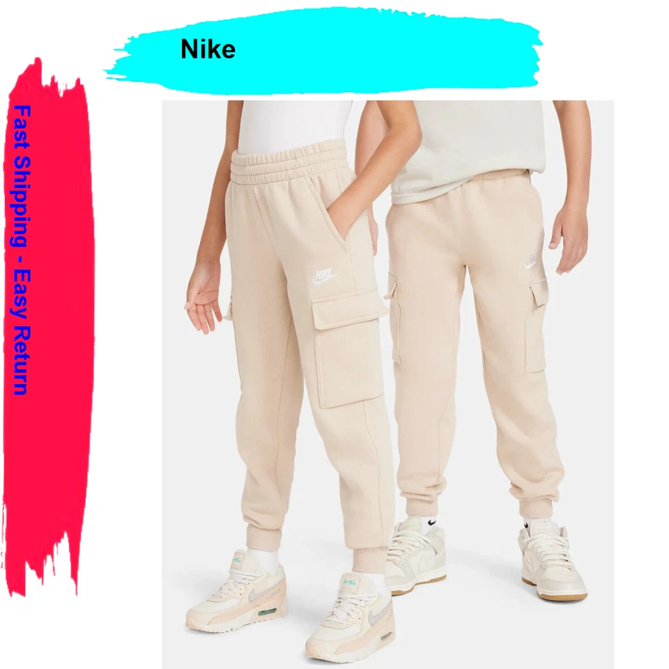 Nike Fleece Big Kids' Cargo Pants Sanddrift