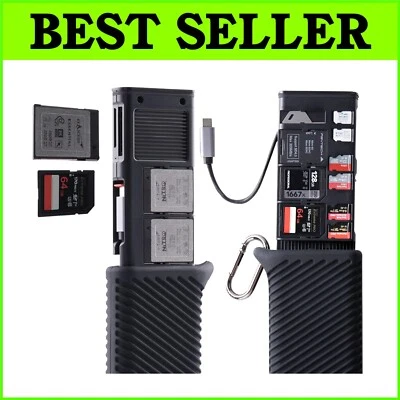 Lector y soporte de tarjetas CFexpress portátil de aluminio - Transferencia rápida de 10 Gbps, negro Foto 1 de 4