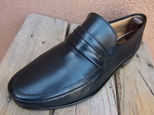 BALLY Mens Casual Dress Shoes Soft Blue Swiss Leather Slip On Loafers Size 7EEE