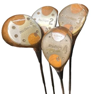 MacGregor W2MT 1-2-3-4 Woods Regular Shafts Right Handed Persimmon Wood - Picture 1 of 15