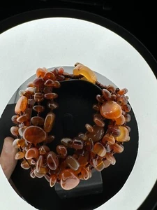 Red Tourmaline Multi strand Bracelet Cuff 6 Strand 8 Inch - Picture 1 of 5