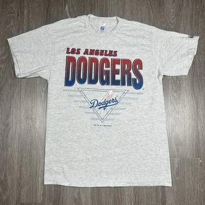 Vintage Logo 7 Dodgers Shirt, Men's, Large, Gray, Gradient Team Graphic 1992 - Image 1 of 4