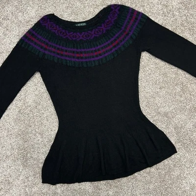 Suéter Acampanado De Colección Lauren Ralph Lauren Lana Mohair Fair Isle Manga 3/4 SIN TALLA Foto 1 de 4