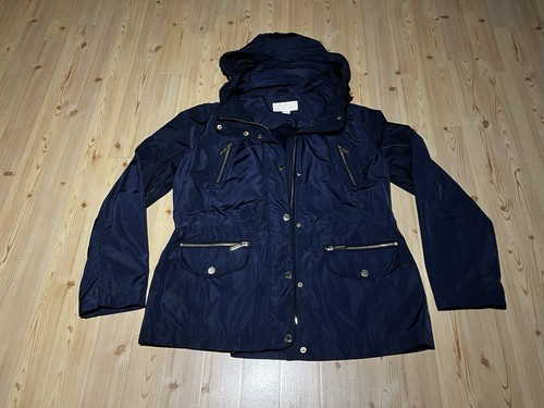 Giacca utility Michael Kors con cappuccio Anorak blu scuro grande