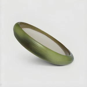 ALEXIS BITTAR Green Lucite Tapered Bangle Bracelet Signed - Picture 1 of 11