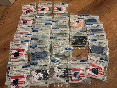 LOT Adult Face Mask Reusable Washable Cover American Mask Group 100% Cotton USA - Image 1 of 4