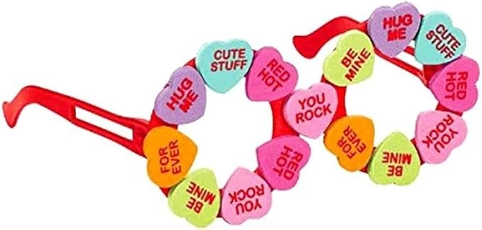 Amscan 396632 Multicolor Espuma Palabra Corazones Plástico Rojo Anteojos, Talla Niños Foto 1 de 1