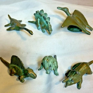 Vintage SRG Dinosaur Lot Of 6 1940’s Metal Bronze look - Picture 1 of 13
