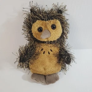 Fiesta 6.5" Spiky B/B Owl Fuzzy Bean Bottom Plush Stuffed Animal Quirky Face - Picture 1 of 7