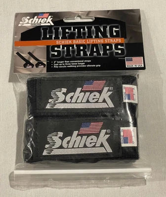 Schiek Sports Model 1000-BLS Basic 20" Weight Lifting Straps - Black