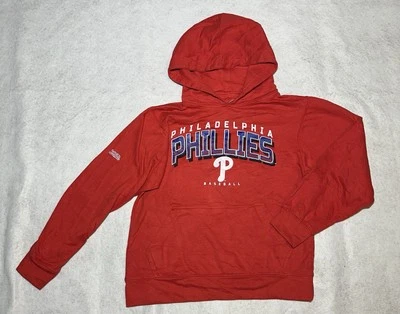 Philadelphia Phillies Sweatshirt MLB Baseball Red White Hoodie Boy’s Med Hooded - Image 1 of 4