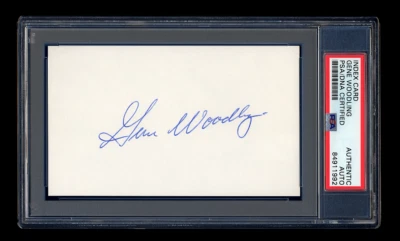 GENE WOODLING SIGNED MINT INDEX CARD PSA/DNA AUTOGRAPHED NEW YORK YANKEES 5xWSC - Image 1 of 2
