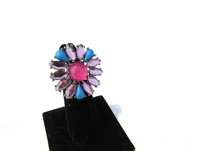 Anillo de cóctel Inman CN Studio Designed HSN llamativo flor talla 6 Foto 1 de 3