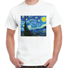 Cool T-Shirts Starry Night Poster Print T-Shirt Van Gogh Vintage Classic Gift