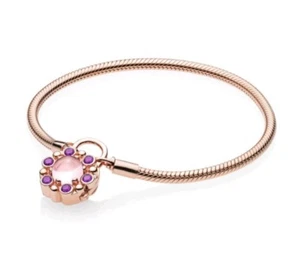 Pandora Heraldic Radiance Vorhängeschloss Armband Rose™ Lila Kristall 587635NPM-18 Neu - Bild 1 von 1