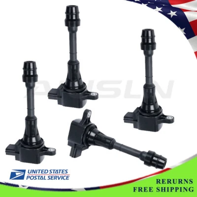 Ignition Coil Pack Set of 4 For 2002-2006 Nissan Altima Sentra X-Trail L4 2.5L Foto 1 de 4