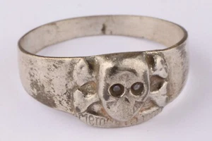 Skull ring bones Memento mori jewelry Antique amulet protecting against death - Picture 1 of 13