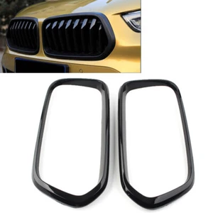 Frontstoßstangen-Gitterrahmenabdeckung für BMW X2 F39 18–21 Glänzendes Schwarze - Picture 1 of 9