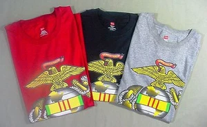 NEW USMC Vietnam T-Shirt - Black, Gray or Red - Haines Cotton M-2XL - Picture 1 of 8