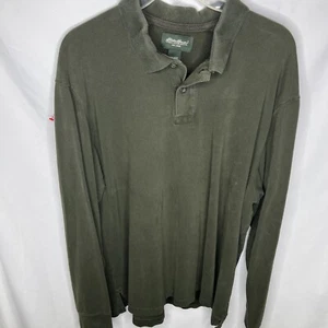 Eddie Bauer Long Sleeve Polo Shirt Men's XL Green - Picture 1 of 6