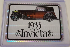 1933 INVICTA Antique Car Auto 1980s PRISMATIC Prism VENDING MACHINE STICKER CARD - Picture 1 of 3