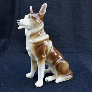 Estatuilla de porcelana de pastor alemán perro 63/4" de alto aproximadamente sin marca LEER DESC - Imagen 1 de 9
