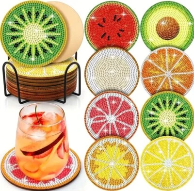 Kit de pintura faça você mesmo 8 peças montanha-russa de frutas diamante - Imagem 1 de 4