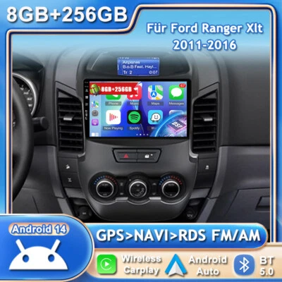 Android 14 Für Ford Ranger Xlt 2011-16 Autoradio Navi RDS CarPlay DAB+ 8GB+256GB - Bild 1 von 4