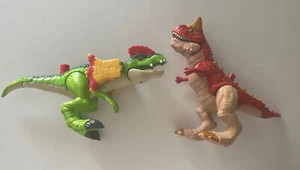 Jurassic World dinosaur push button Carnotaurus & Dilophosaurus  Imaginext - Picture 1 of 5