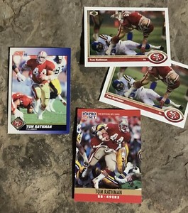 Tom Rathman Football Cards. San Francisco 49ers