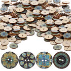 100 Pcs Flatback Buttons Scrapbooking Cartoon Wooden For Clothes Personality